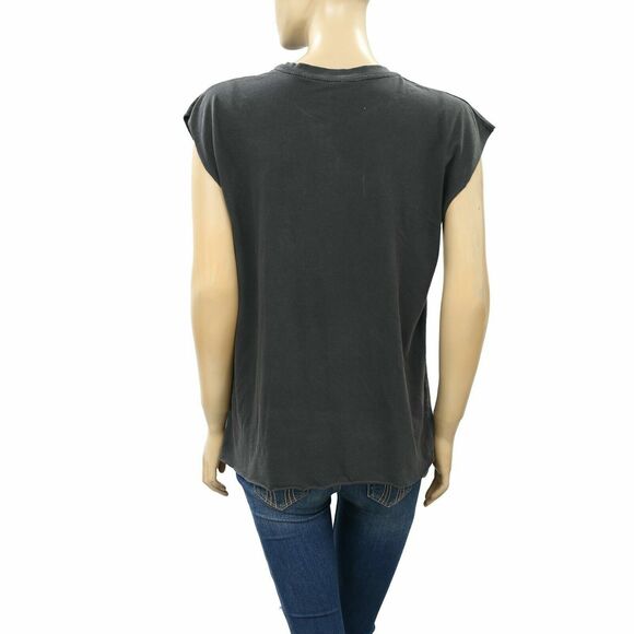 Zadig & Voltaire Weny Compo Skull Printed Tank T-Shirt Top Cotton M NEW 281867 - Picture 3 of 5